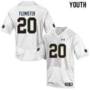 Notre Dame Fighting Irish Youth C'Borius Flemister #20 White Under Armour Authentic Stitched College NCAA Football Jersey IJZ4799UO